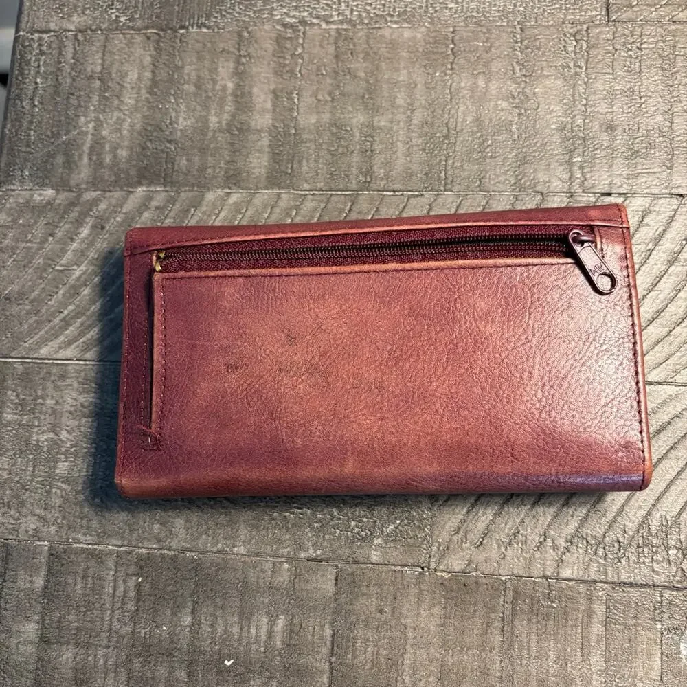 Vintage Genuine Leather Red Leather Wallet - Picture 4 of 5